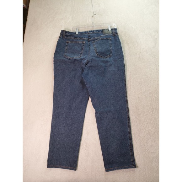 Bianca Jeans Women Size 16 Blue Denim Cotton Flat Front Wide Leg 5-Pocket Design - Picture 5 of 10